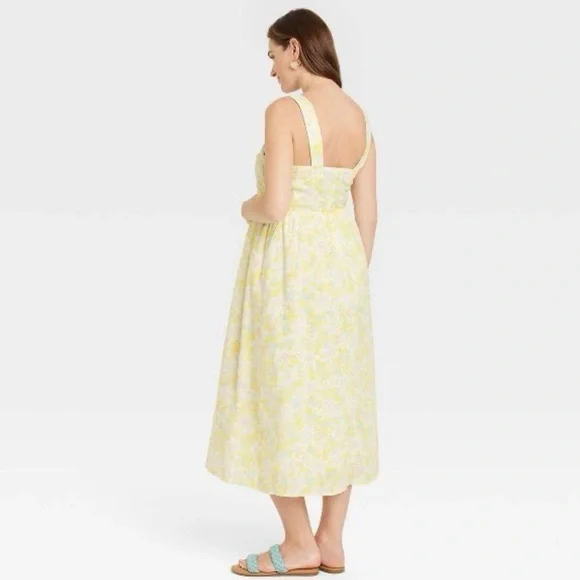 FINAL PRICE The Nines by Hatch Yellow Floral Smocked Maternity Dress - Picture 11 of 11